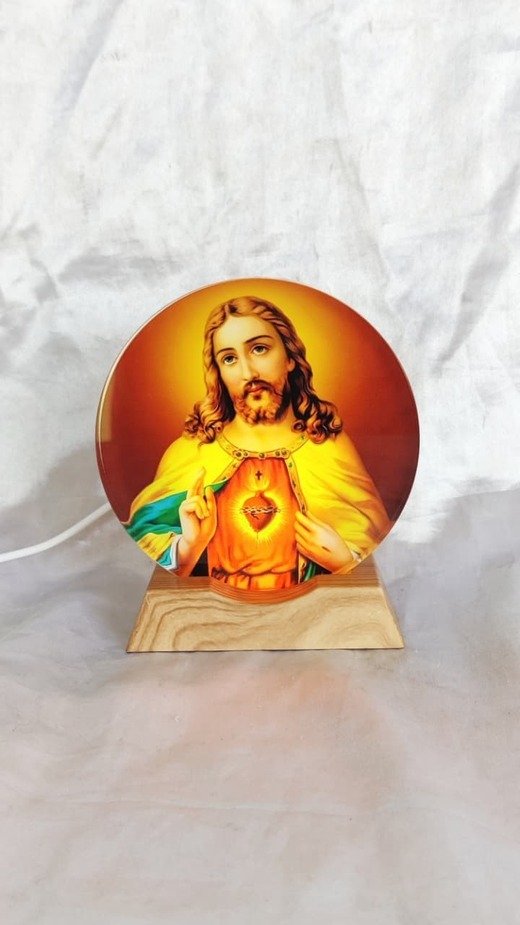 Elegant 3D Crystal Night Light – Sacred Heart Edition - 5 Inch - Image 3