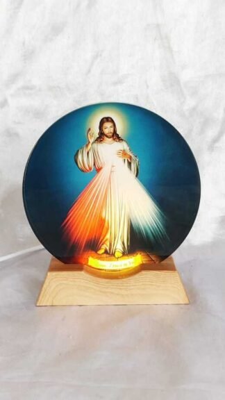 Elegant 3D Crystal Night Light – Divine Mercy Edition - 5 Inch