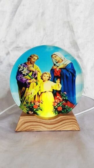 Elegant 3D Crystal Night Light – Holy Family Edition - 5 Inch