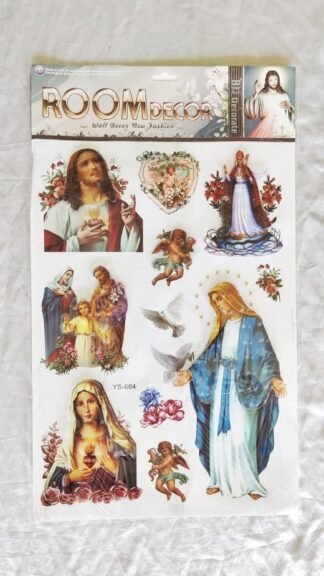 Sacred Heart of Jesus and Our Lady of Grace 8D Devotional Door Sticker Sheet