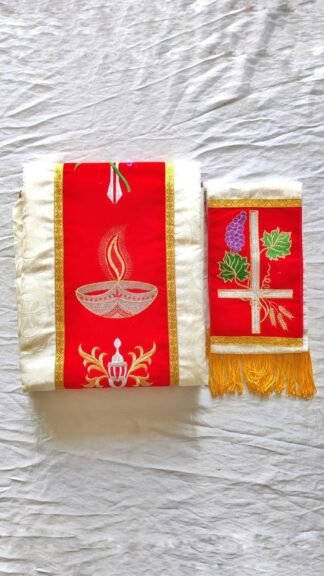 Golden White Colored Priest Vestment with Stole
