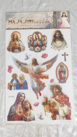 Risen Christ and Our Lady of Guadalupe 8D Religious Door Sticker Collection