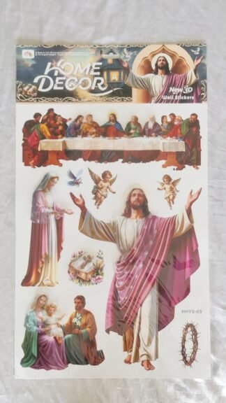 The Last Supper and Divine Mercy 3D Religious Door Sticker Sheet