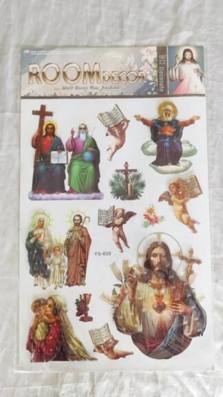 Holy Trinity and Sacred Heart of Jesus 8D Devotional Door Sticker Sheet