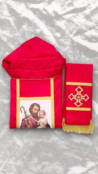 ST. Joseph Red color Priest Vestment With Stole