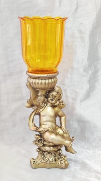 Poly Marble Candle Stand - 9 Inch