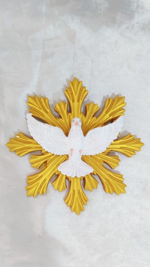Italian Poly Marble Holy Spirit Statue - 8 Inch diameter