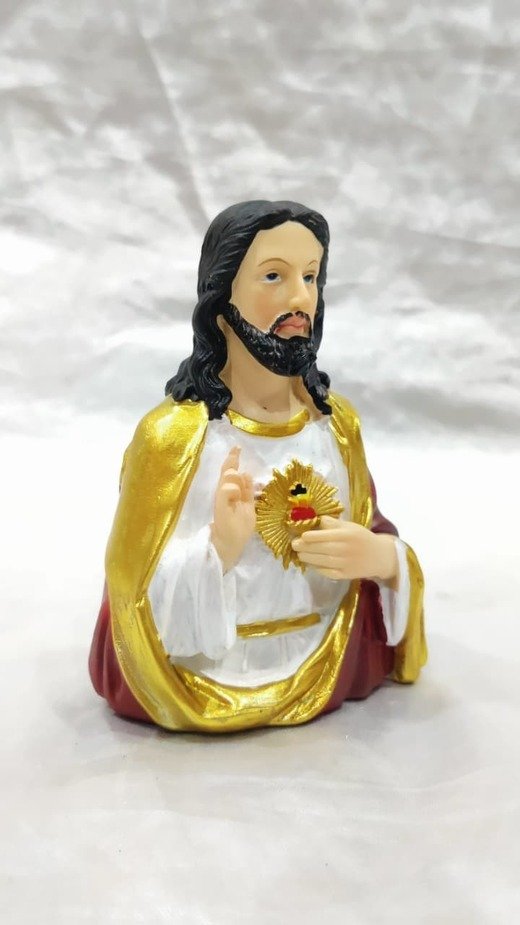 Poly Marble Sacred Heart Statue - 4 Inch - Image 2