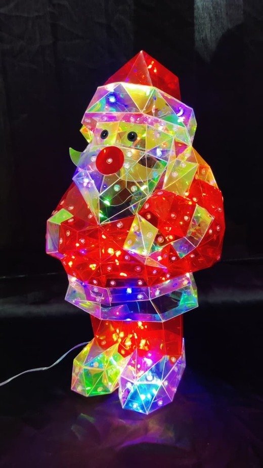 Iridescent 3D Geometric LED Santa Claus Figure - 17 Inch - Image 2