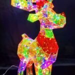 Iridescent 3D Geometric LED Festive Reindeer – 23 Inch