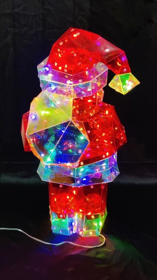 Iridescent 3D Geometric LED Santa Claus Figure - 17 Inch - Image 4